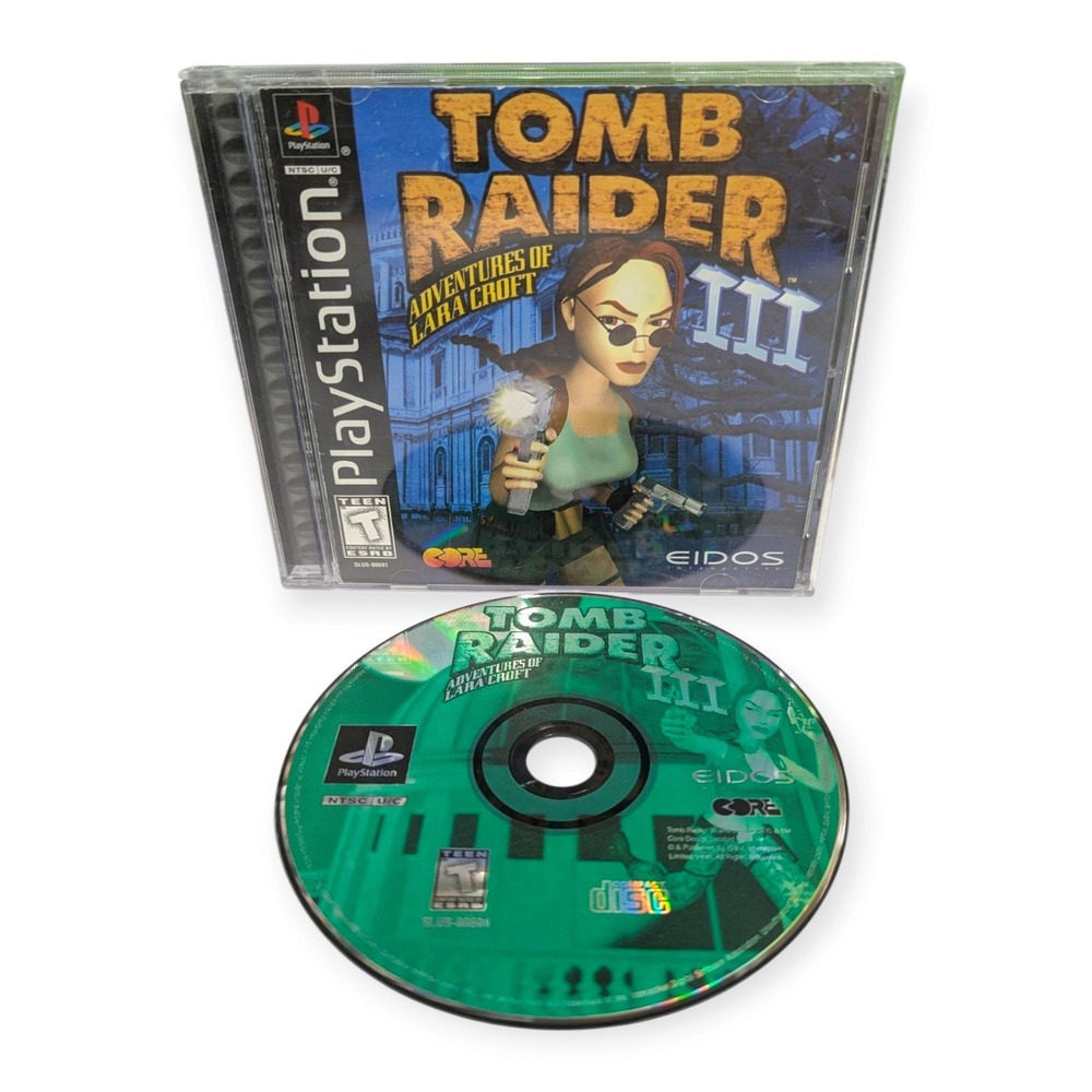 Tomb Raider III Adventures of Lara Croft Sony PlayStation 1 PS1 1998 Eidos